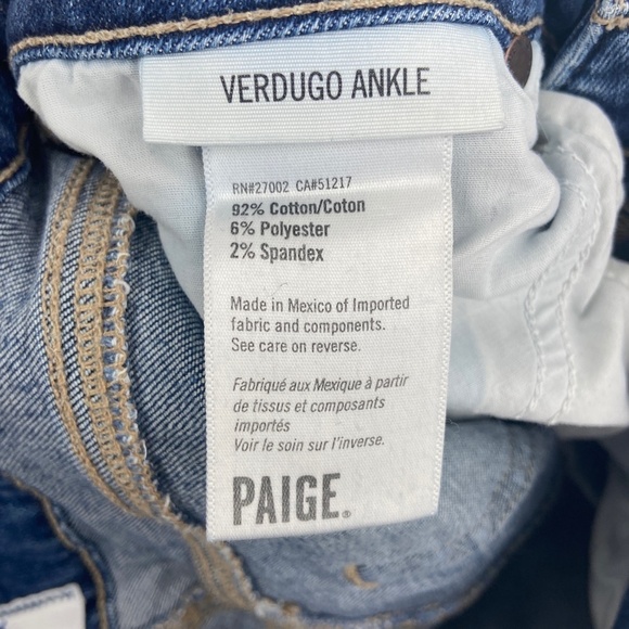 PAIGE Verdugo Ankle Skinny Soft Denim Blue Jeans 28 - Picture 9 of 10
